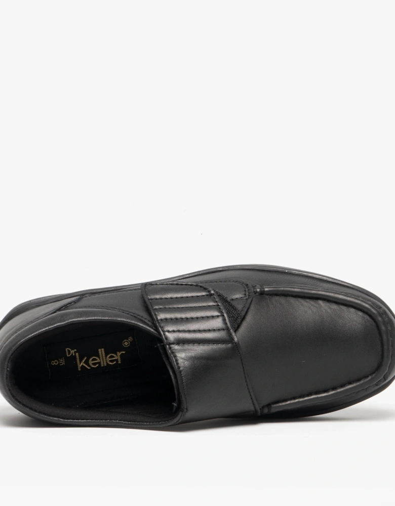 TEXAS Mens Leather Comfort Fit Shoes Black