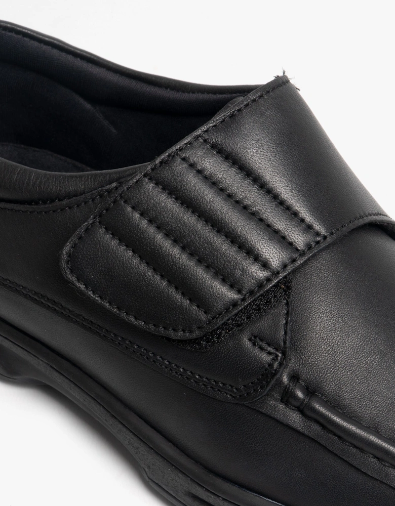 TEXAS Mens Leather Comfort Fit Shoes Black