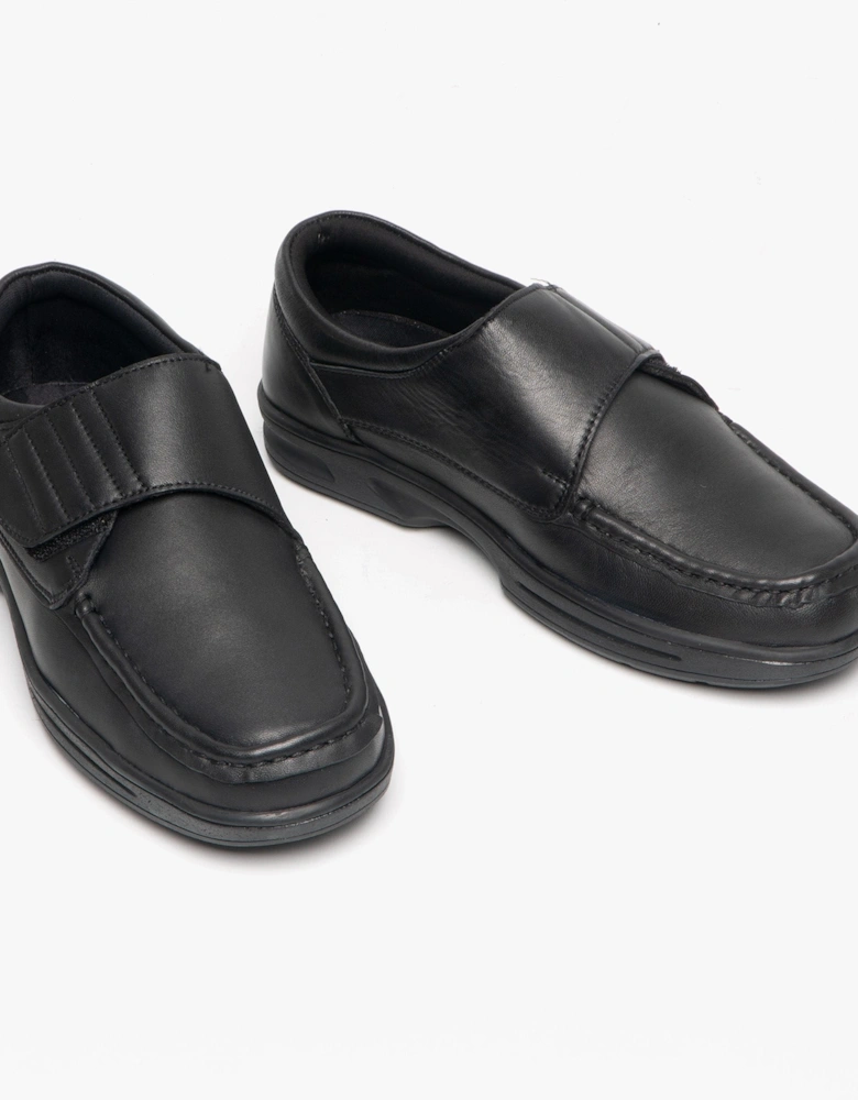 TEXAS Mens Leather Comfort Fit Shoes Black