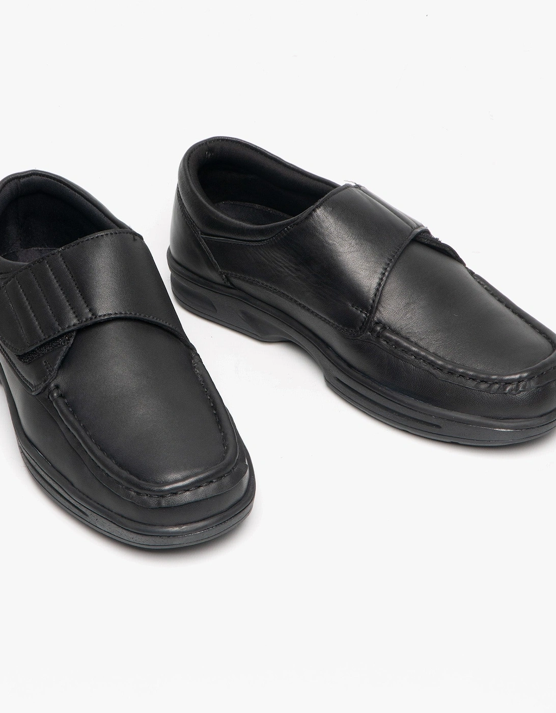 TEXAS Mens Leather Comfort Fit Shoes Black