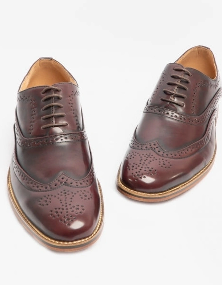 MASON Mens Wingtip Brogues Oxblood