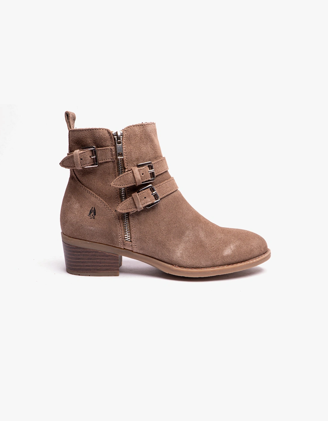 Hush Puppies Women's Hush Puppies JENNA Womens Leather Ankle Boots Taupe - Brown