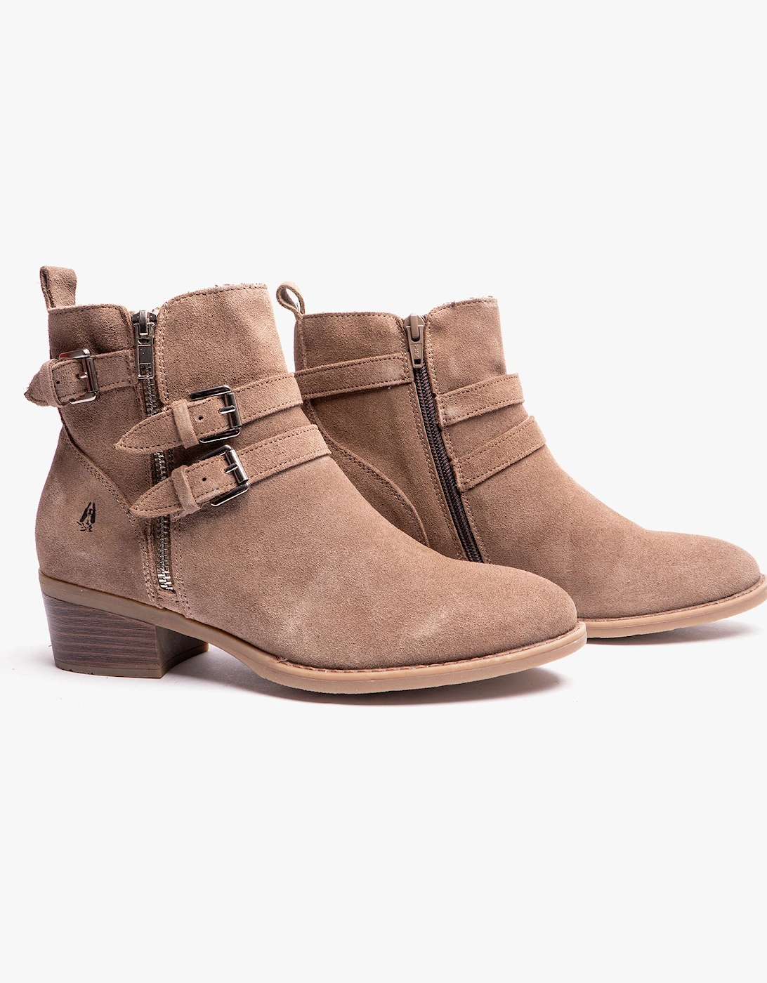 JENNA Womens Leather Ankle Boots Taupe