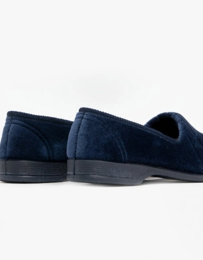 AUDREY III Womens Full Wide Slippers Navy Blue