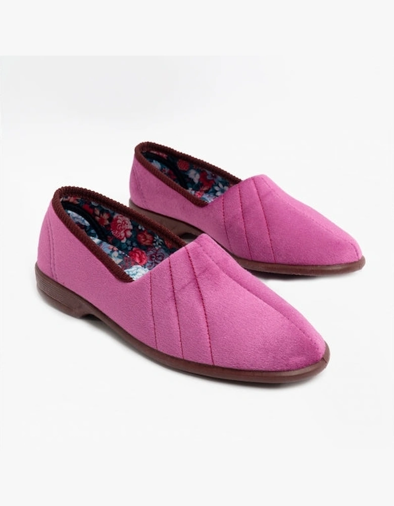 AUDREY III Womens Wide Fit Full Slippers Plum