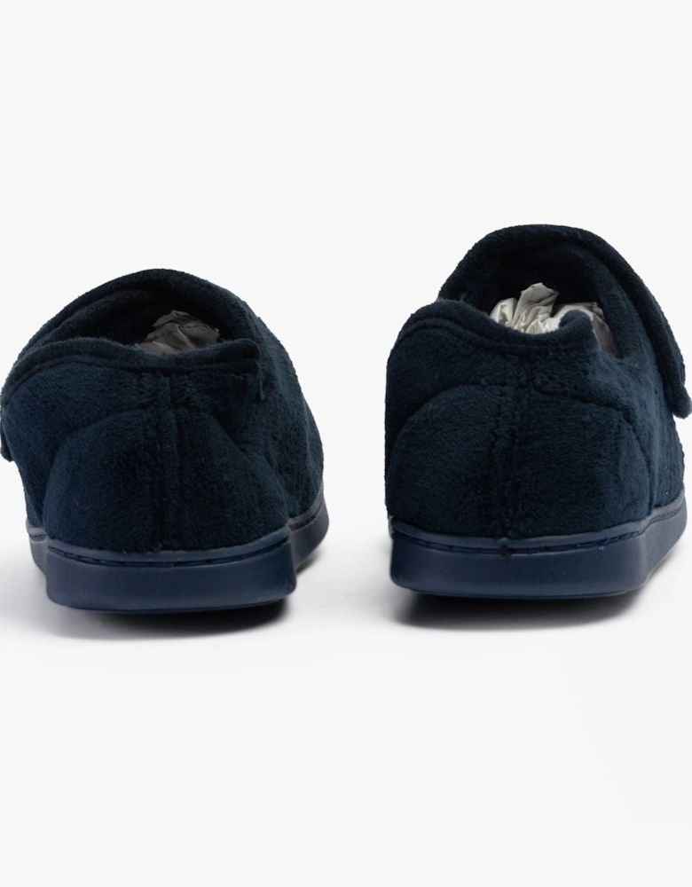 VELVIT Mens Slippers Navy