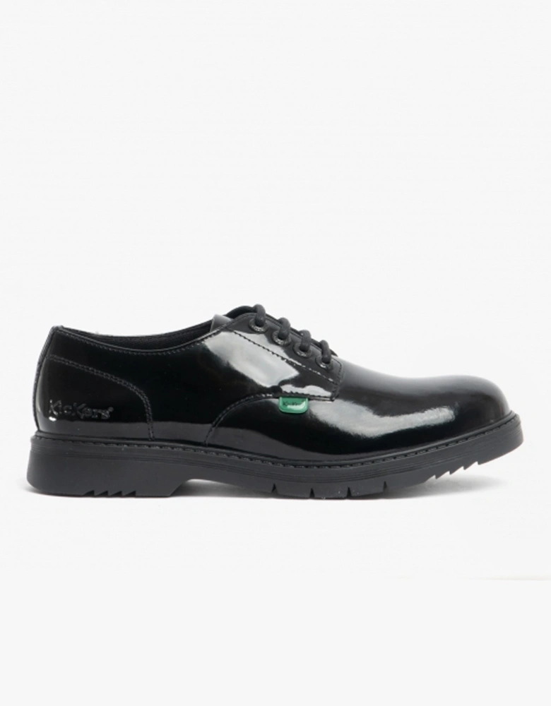 FINLEY LO Girls Leather Derby Shoes Patent Black