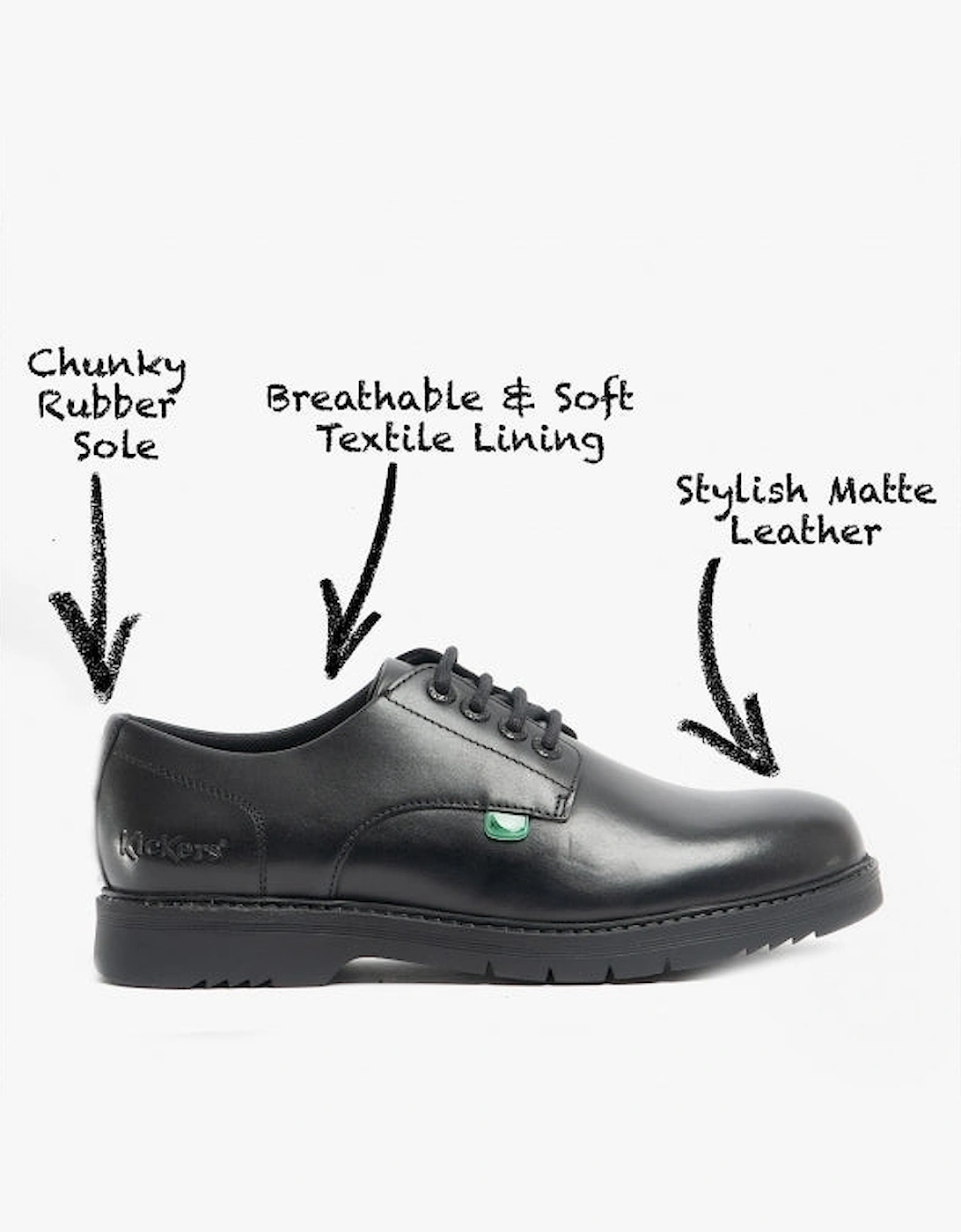 FINLEY LO Teen Boys Leather Derby Shoes Black, 7 of 6