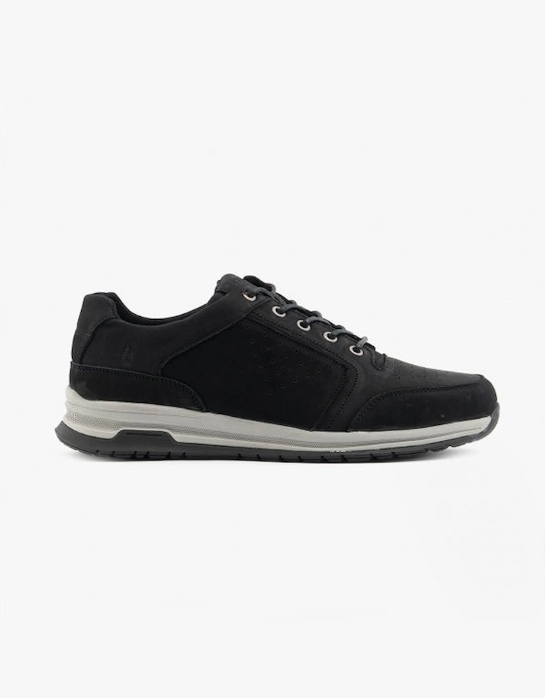 JOSEPH Mens Leather Lace-Up Trainers Black Nubuck