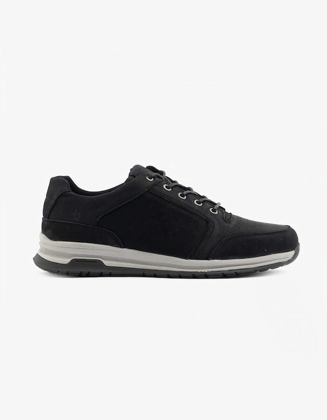 JOSEPH Mens Leather Lace-Up Trainers Black Nubuck, 6 of 5