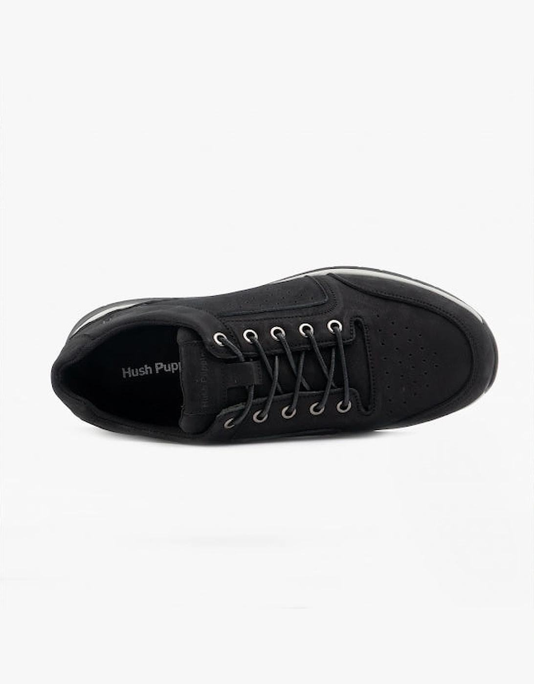 JOSEPH Mens Leather Lace-Up Trainers Black Nubuck