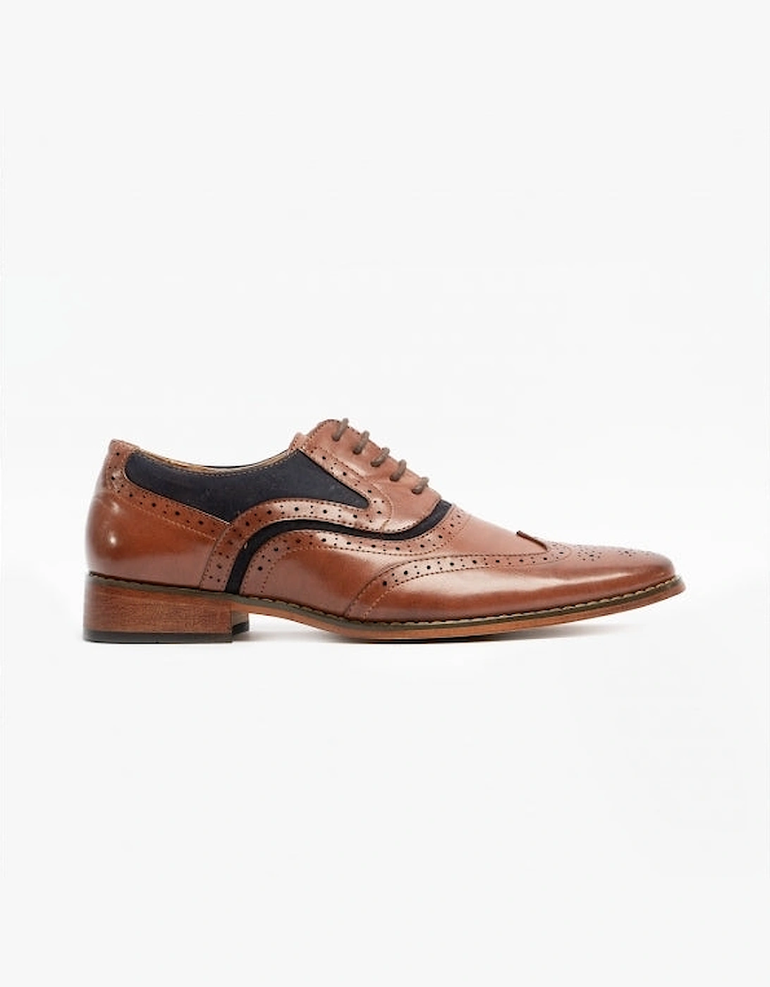 GRANT JNR Boys Two Tone Brogues Dark Tan/Navy, 7 of 6