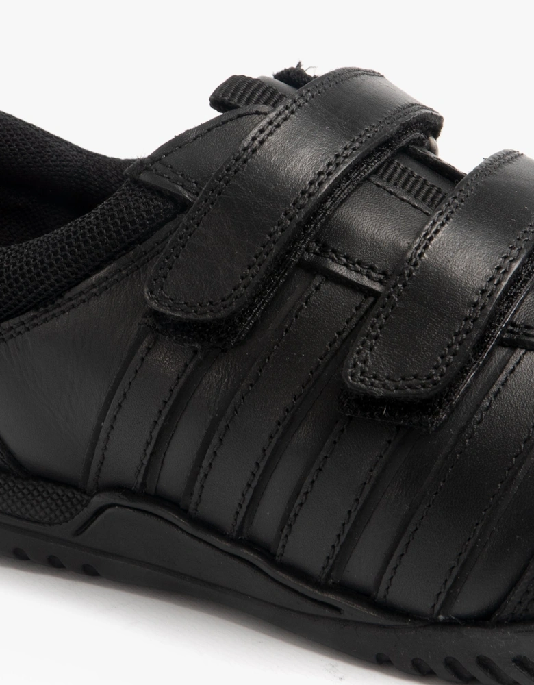 JOSH Boys Leather School Shoes Black