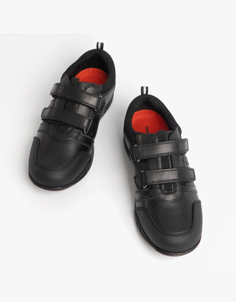 JOSH Boys Leather School Shoes Black