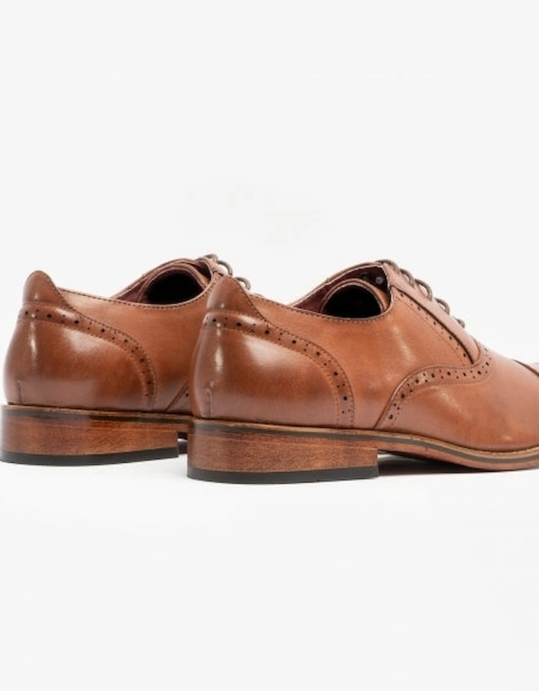 FRANCIS Mens Oxford Lace Up Shoes Brown