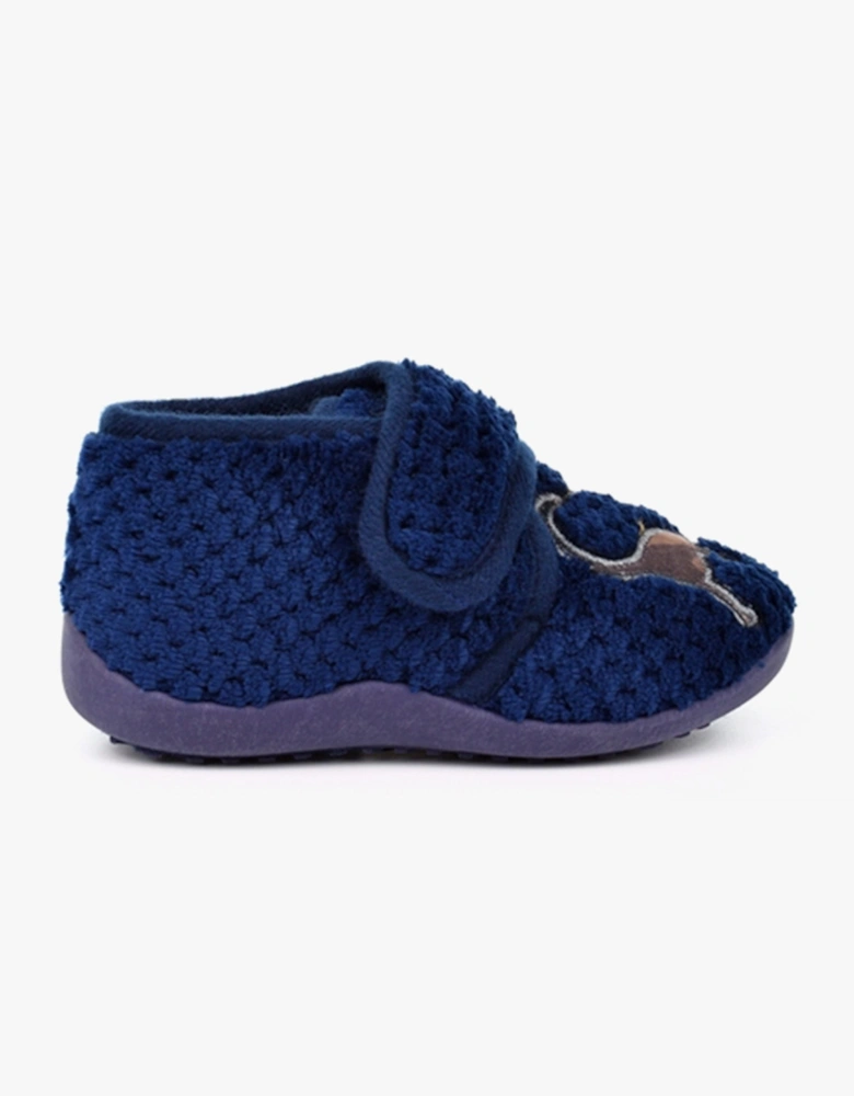 DIPLODOCUS Boys Touch Fasten Slippers Navy