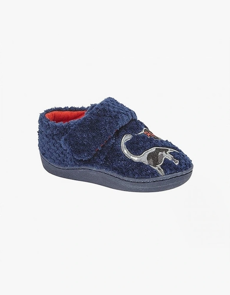 DIPLODOCUS Boys Touch Fasten Slippers Navy