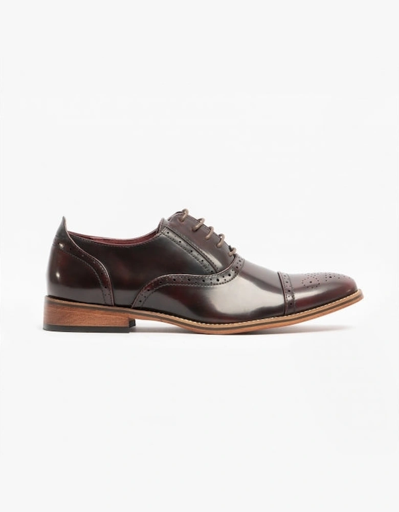 FRANCIS Mens Oxford Lace Up Shoes Oxblood