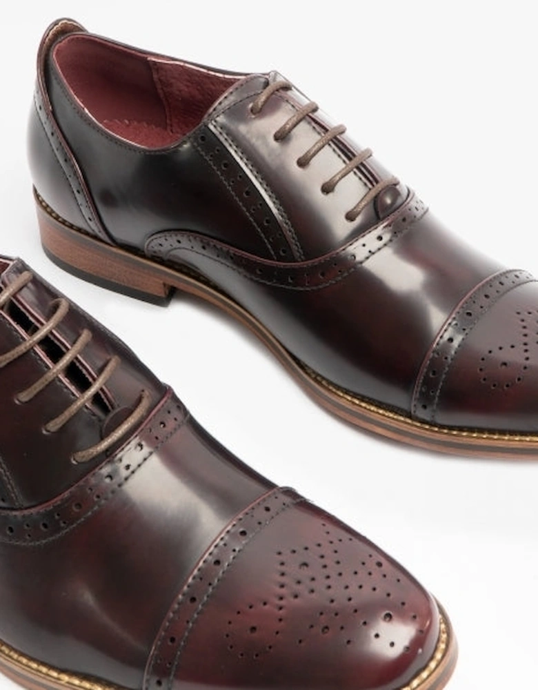 FRANCIS Mens Oxford Lace Up Shoes Oxblood