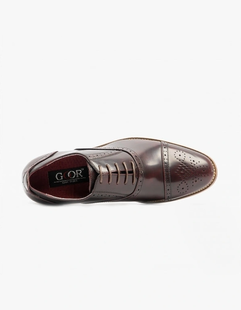 FRANCIS Mens Oxford Lace Up Shoes Oxblood