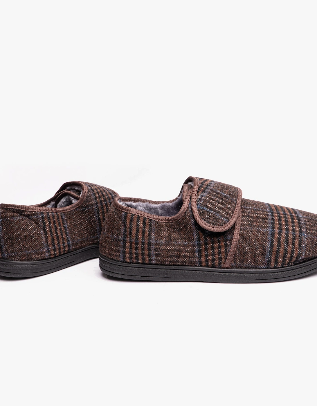 DAVID Mens Full Slippers Brown