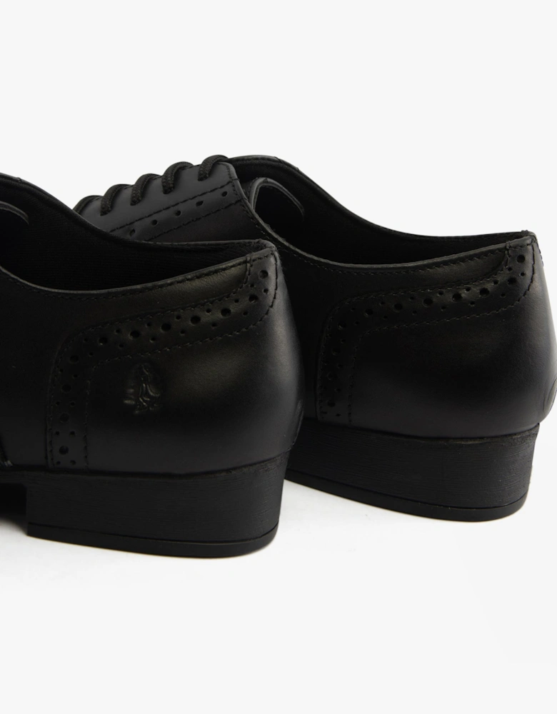 KADA Girls Leather School Shoes Black