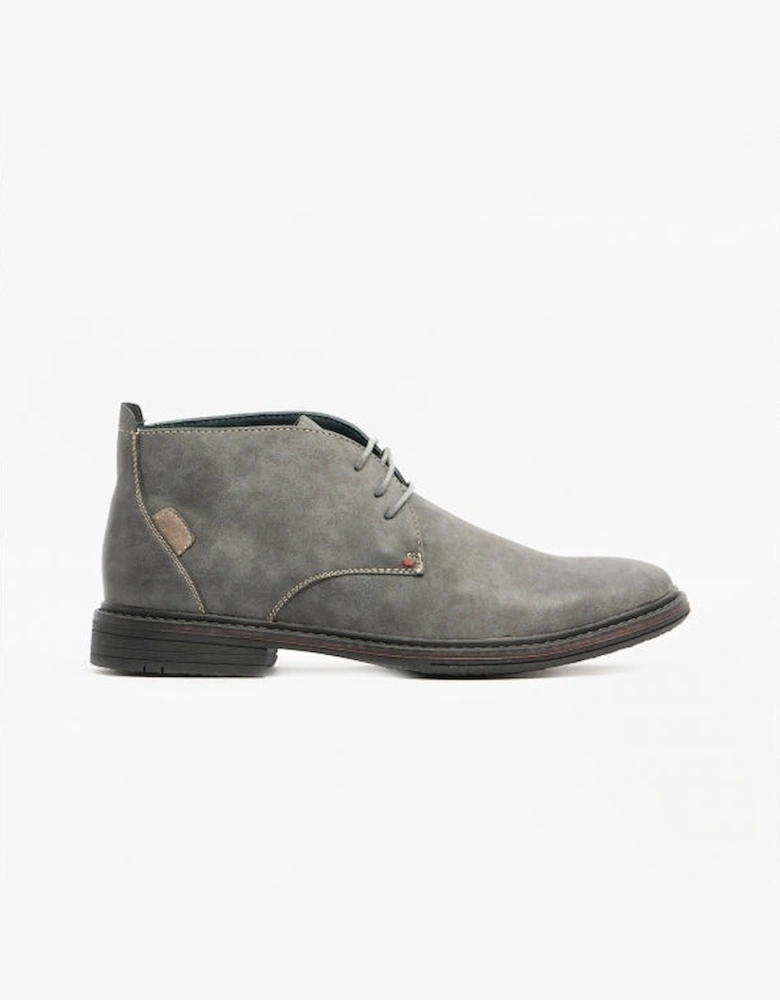 CALEB Mens Nubuck Chukka Boots Grey