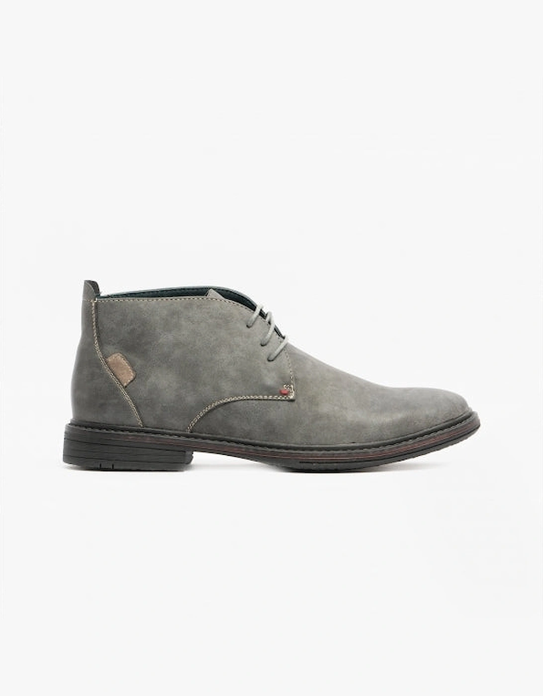 CALEB Mens Nubuck Chukka Boots Grey, 6 of 5