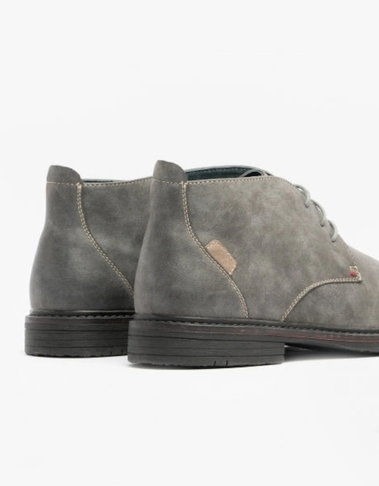 CALEB Mens Nubuck Chukka Boots Grey