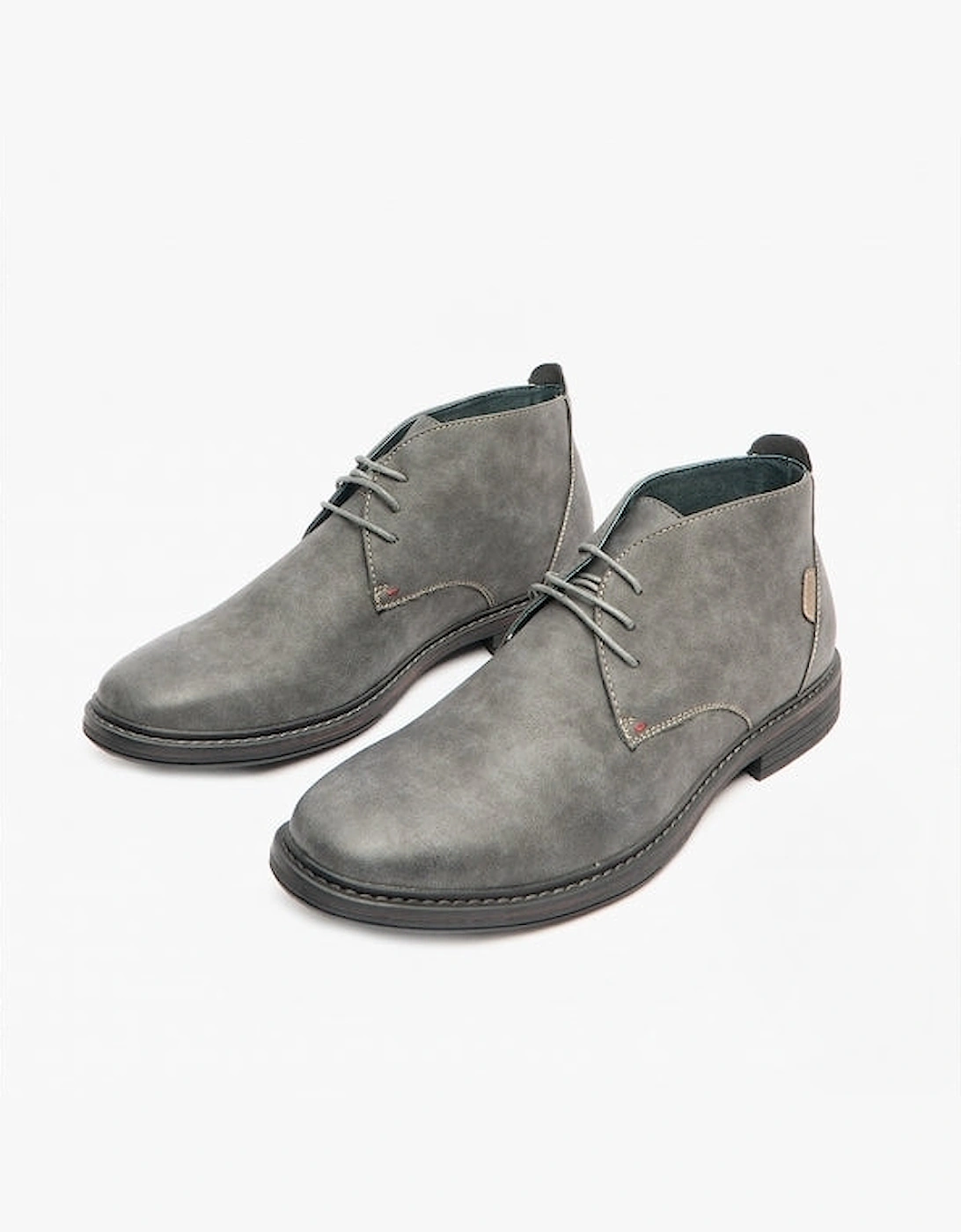 CALEB Mens Nubuck Chukka Boots Grey