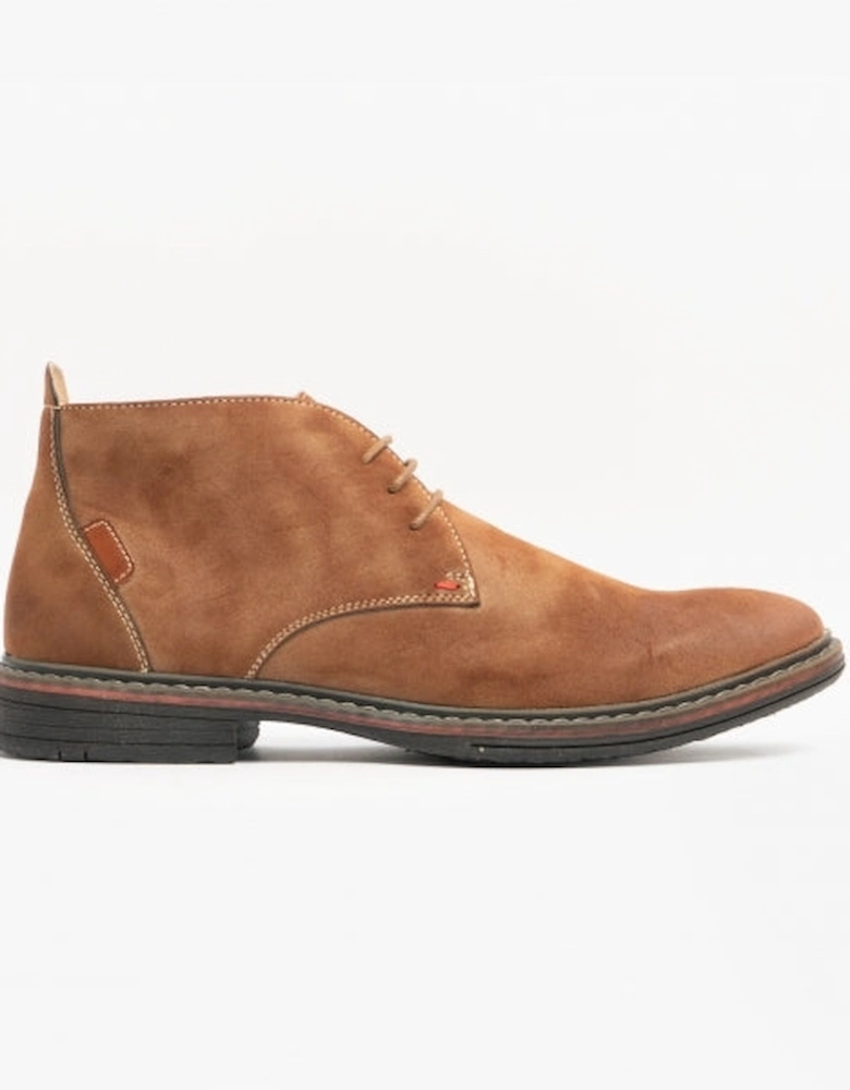 CALEB Mens Nubuck Chukka Boots Tan