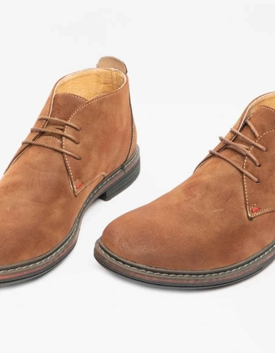 CALEB Mens Nubuck Chukka Boots Tan