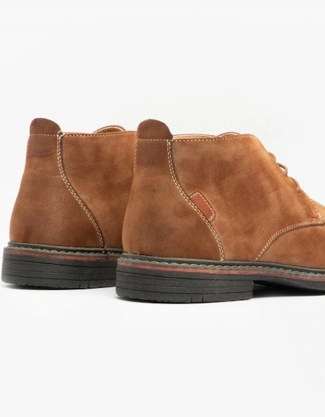 CALEB Mens Nubuck Chukka Boots Tan