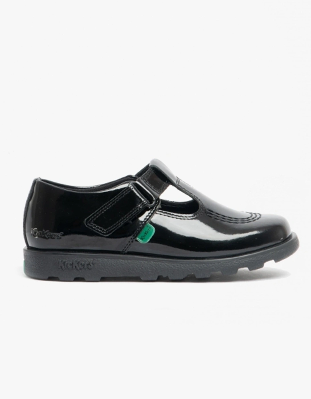 Girl's Kickers 115178 FRAGMA T-BAR Girls School Shoes Patent Black - Size: UK 5 / eur 22