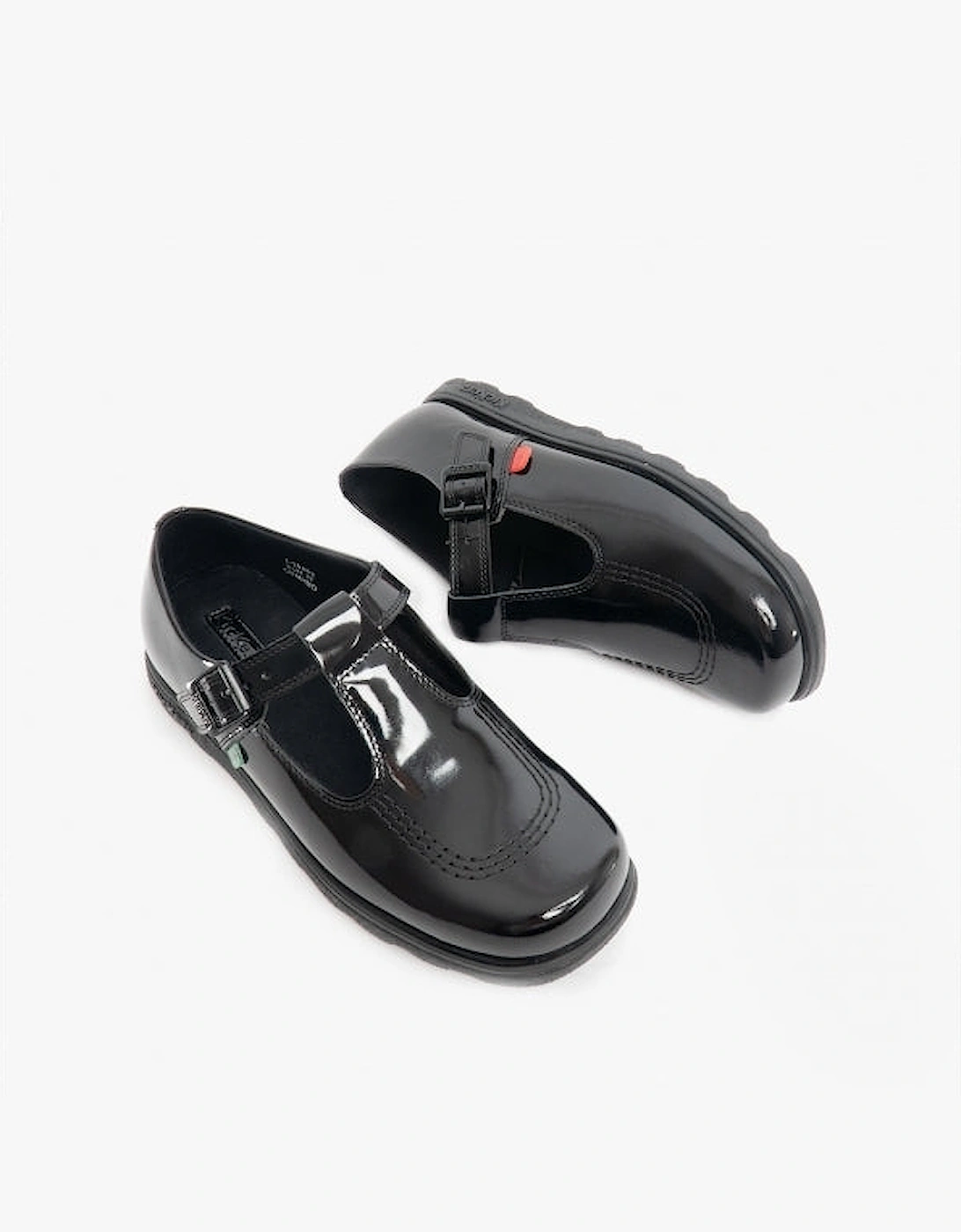 115202 FRAGMA T-BUCKLE Girls School Shoes Patent Black