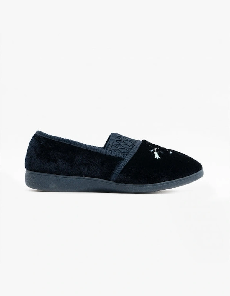 INEZ Womens Full Slippers Navy