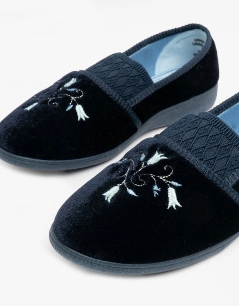 INEZ Womens Full Slippers Navy