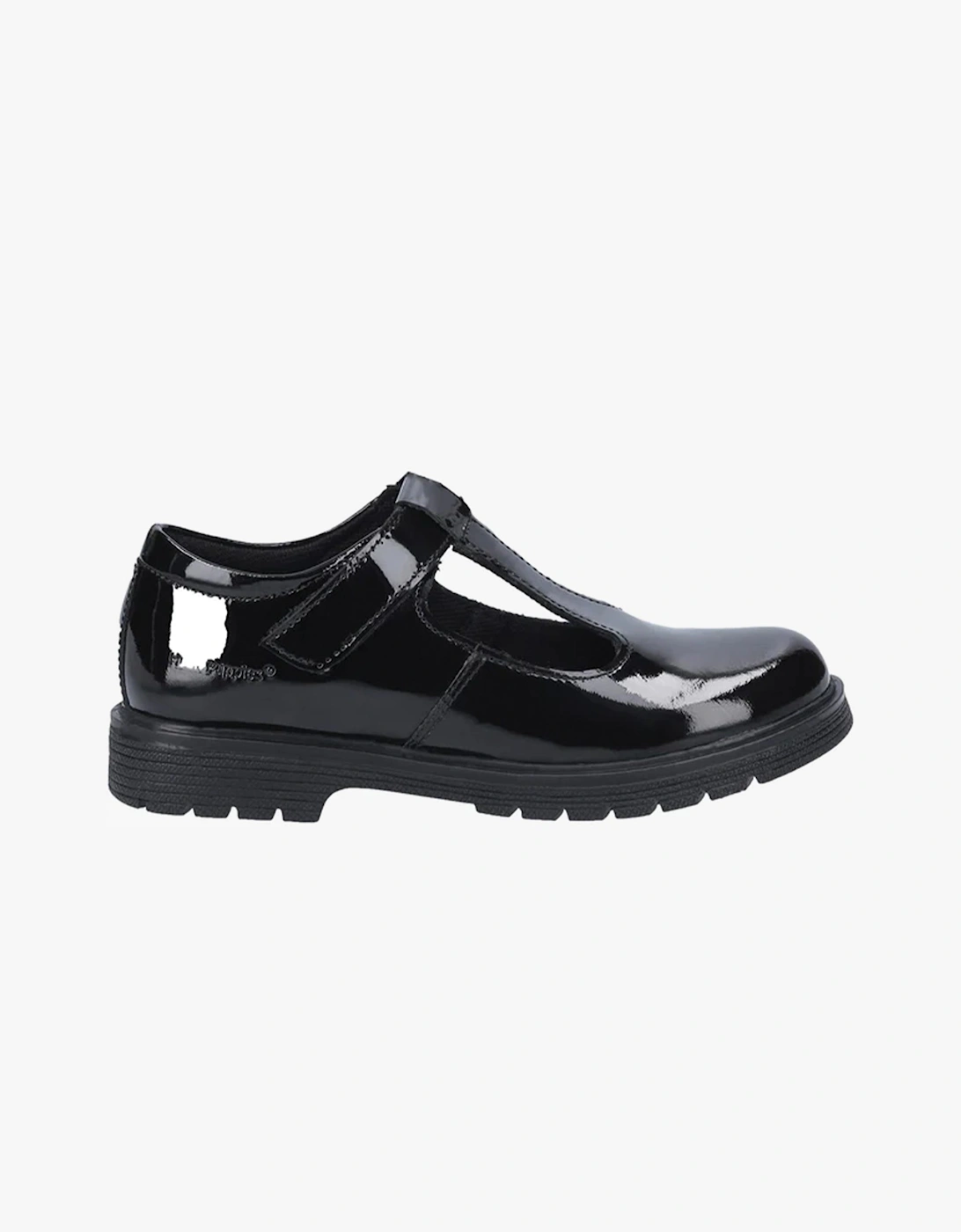 Hush Puppies Girls Black  Gracie Shoes Patent - Size UK 1 Older Kids