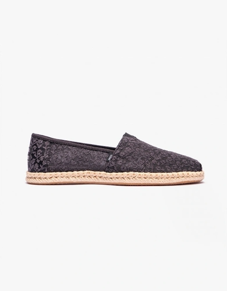 ALPARGATA ROPE Womens Posy Lace Espadrille Black