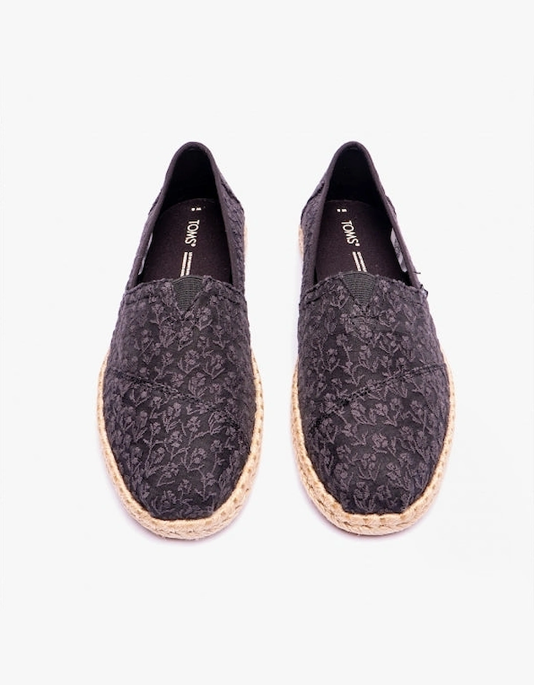 ALPARGATA ROPE Womens Posy Lace Espadrille Black