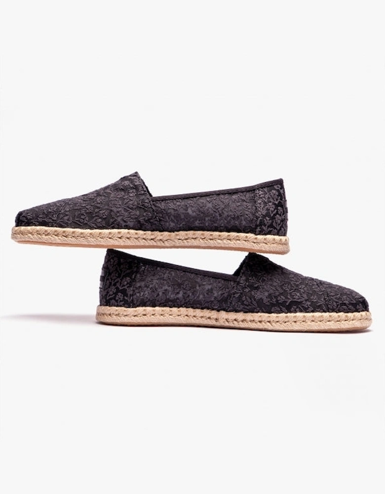 ALPARGATA ROPE Womens Posy Lace Espadrille Black