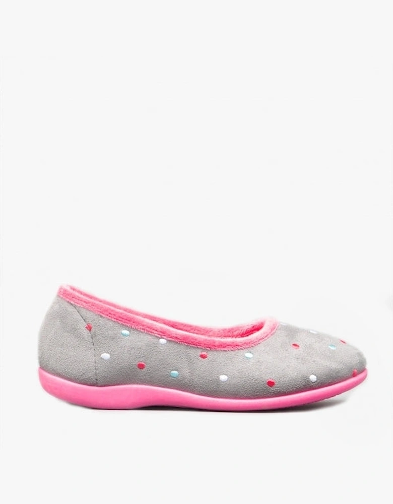 ISLA Womens Full Slippers Grey/Fuchsia