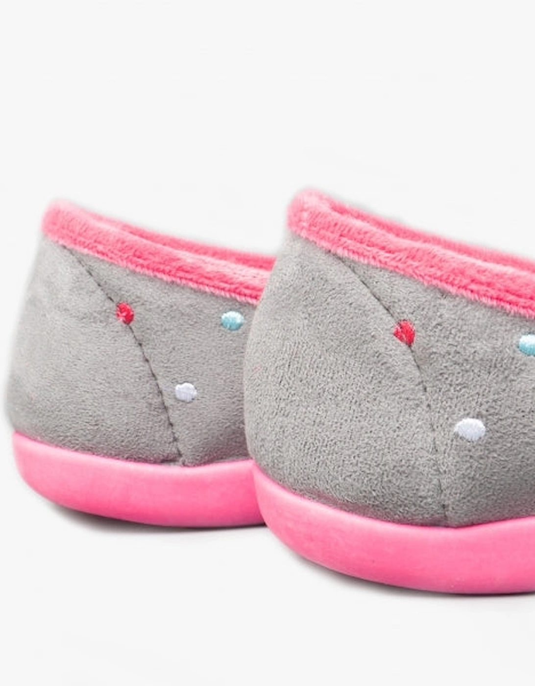 ISLA Womens Full Slippers Grey/Fuchsia