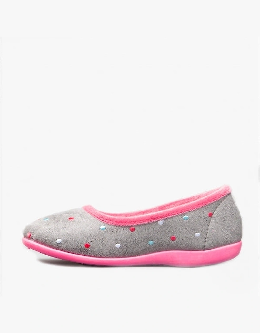 ISLA Womens Full Slippers Grey/Fuchsia