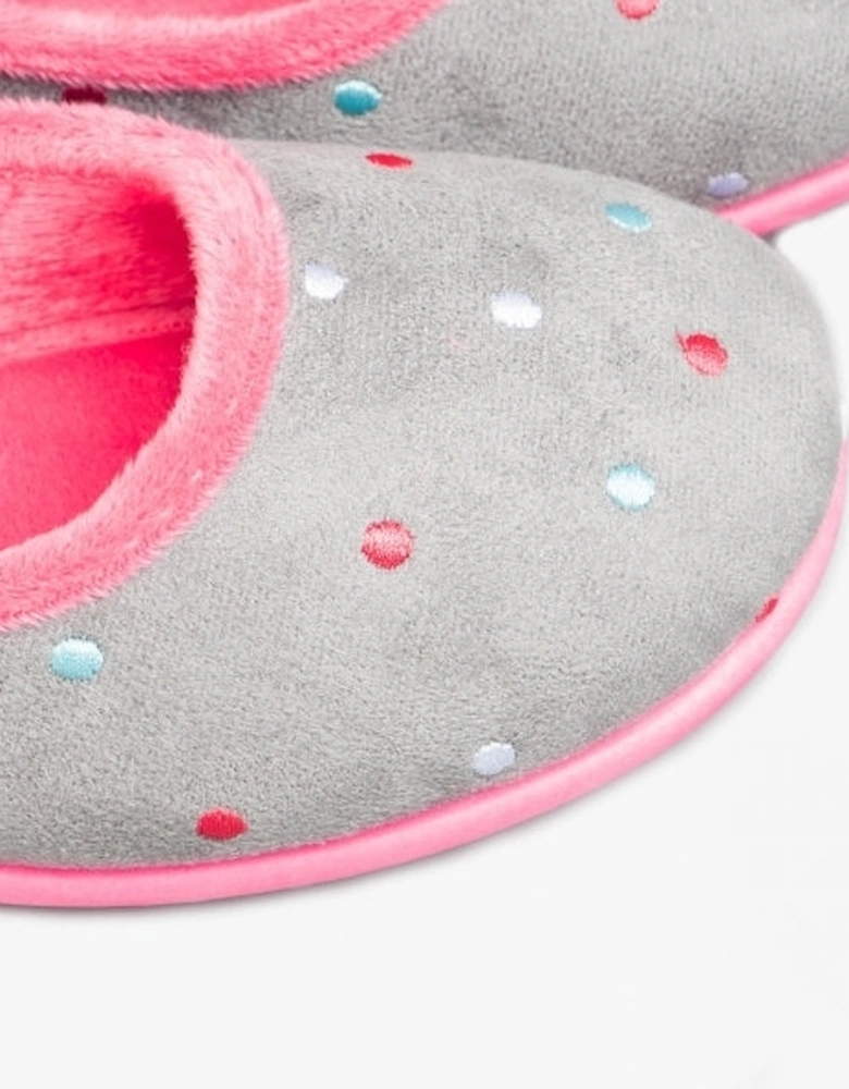 ISLA Womens Full Slippers Grey/Fuchsia