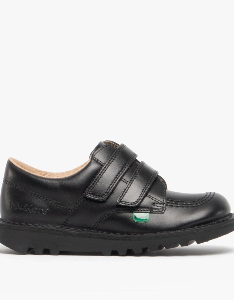 KICK LO Kids Leather Velcro Shoes Black