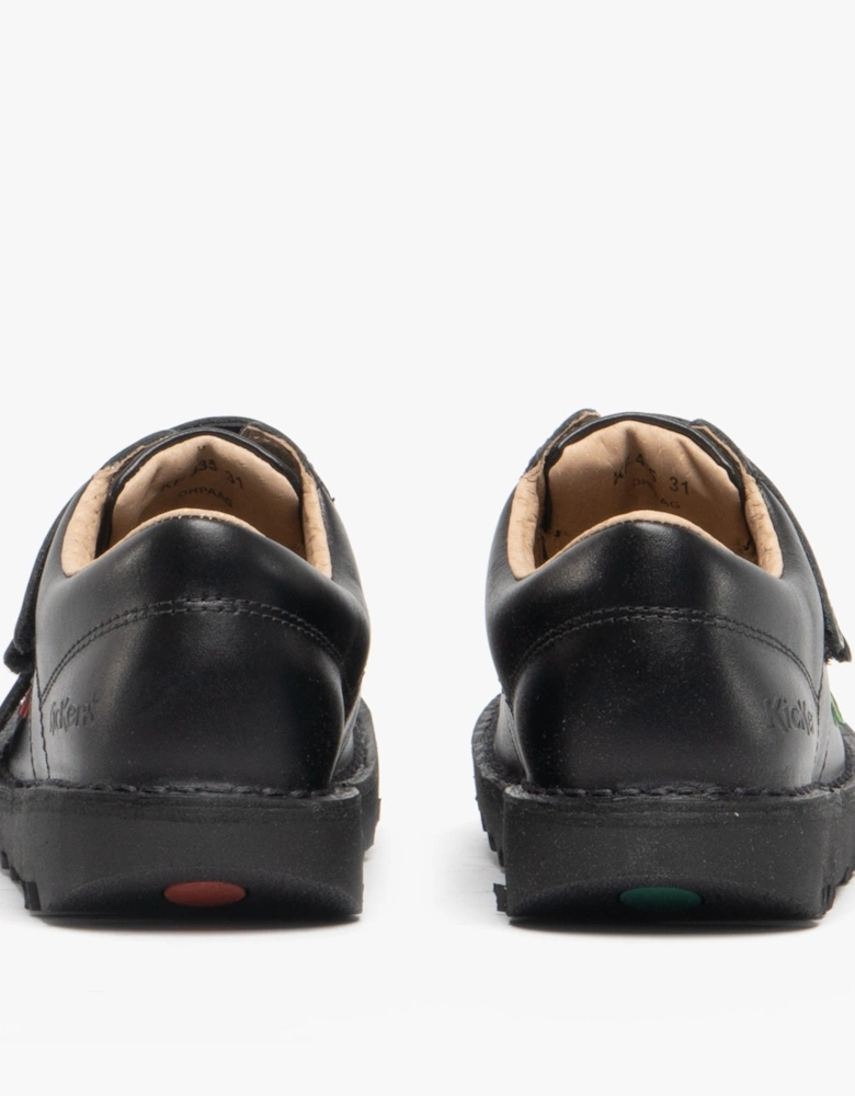 KICK LO Kids Leather Velcro Shoes Black