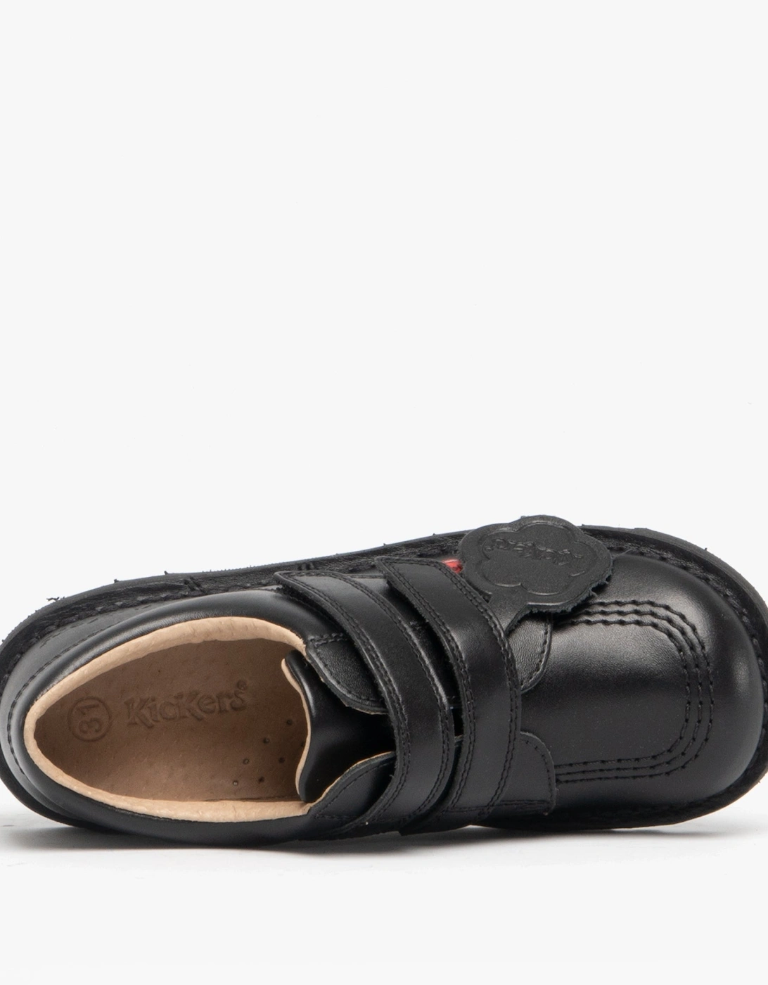 KICK LO Kids Leather Velcro Shoes Black