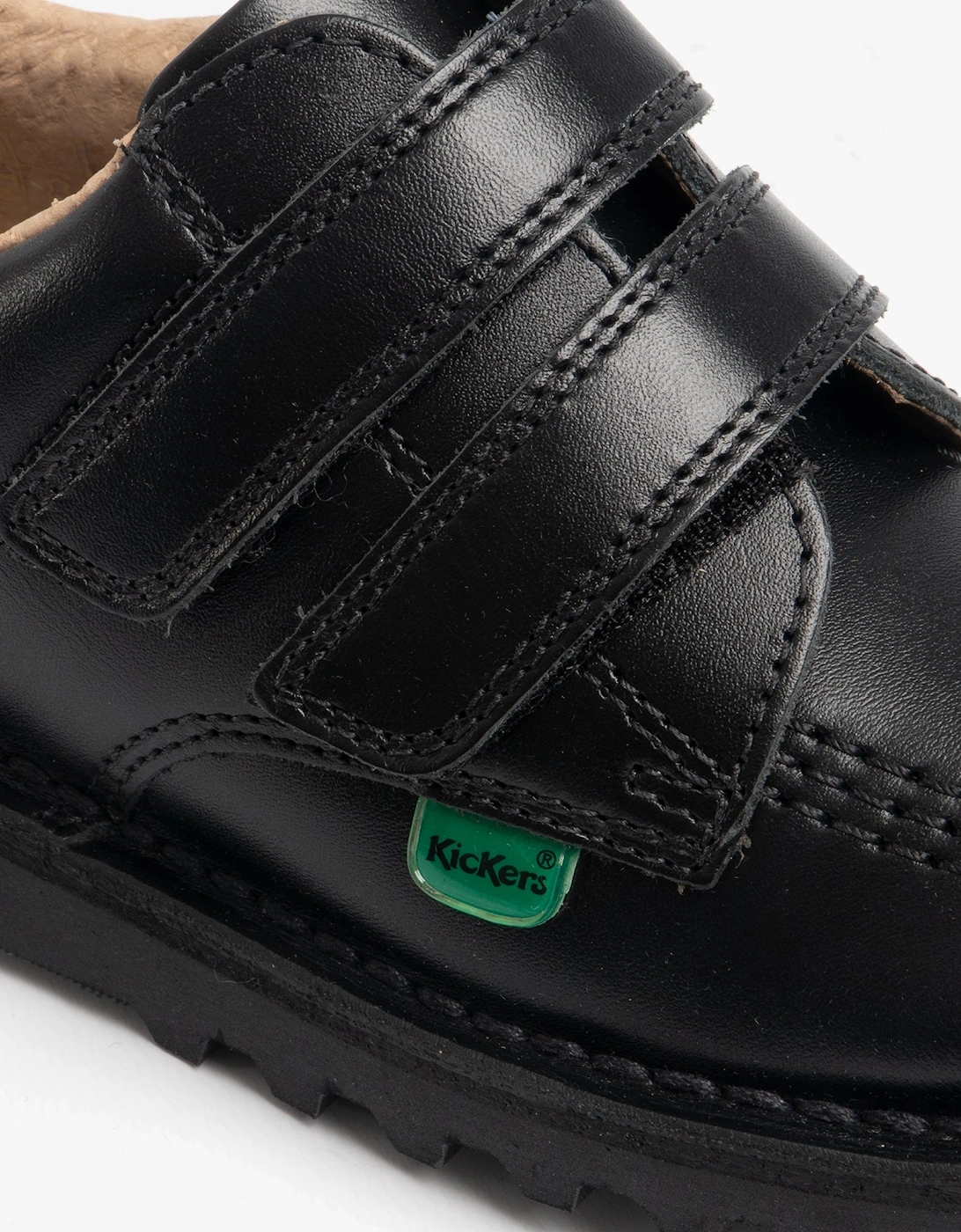 KICK LO Kids Leather Velcro Shoes Black