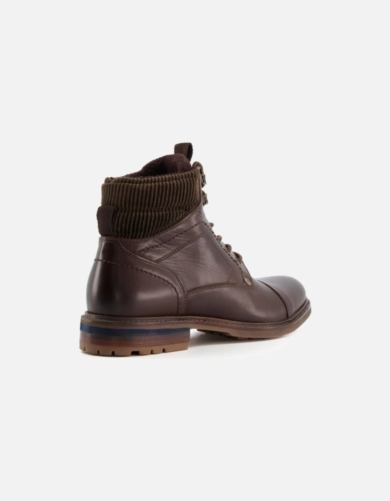 CANDOR Mens Leather Worker Boots Brown